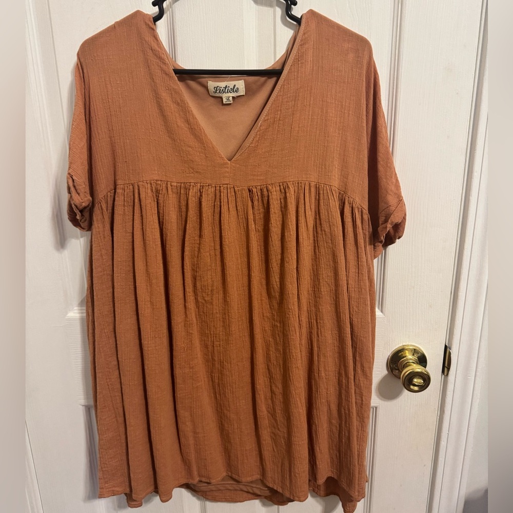 Listicle Women's Terracotta Babydoll Dress